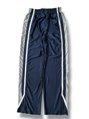 Nike Track Pants Drawstring Elasticized Waist Zip Leg Hem Navy Blue Youth Large